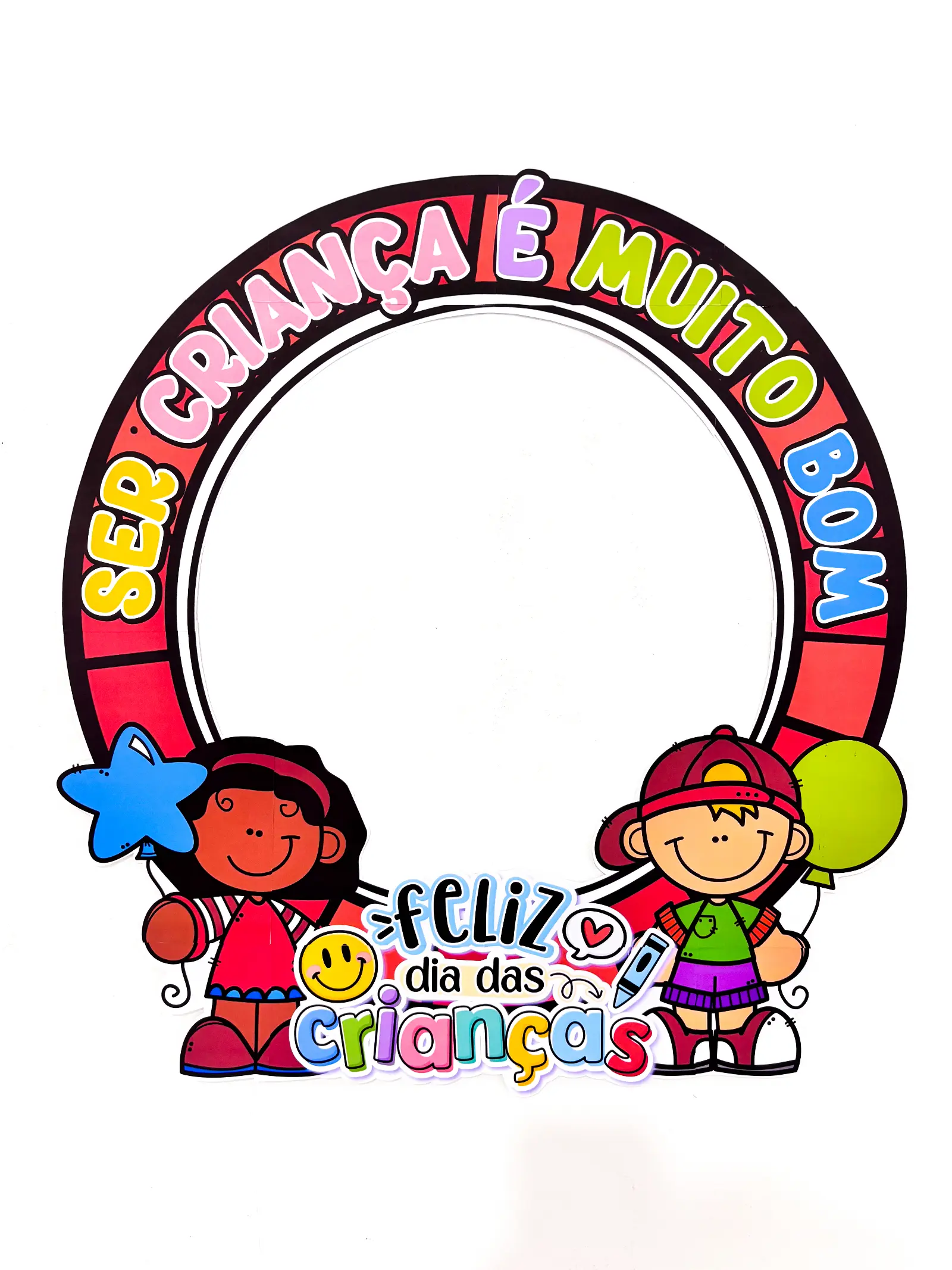 Bambolê Dia das Crianças: Moldura para Fotos Escolares — Datas comemorativas para Educação Infantil: Moldura de bambolê…