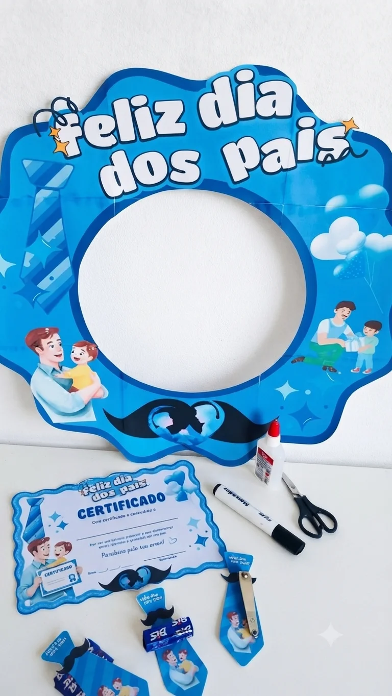 Bambolê Dia dos Pais em PDF | Lembrancinha, Certificado e Moldura para Fotos — amostra 1: Celebre o Dia dos Pais de forma…