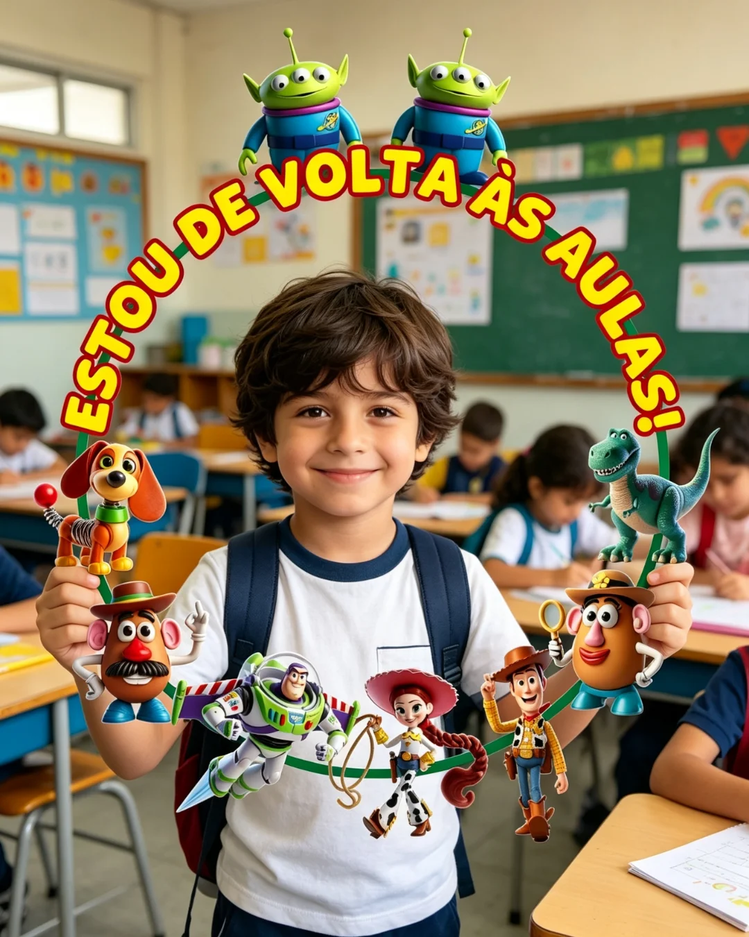 BAMBOLÊ "ESTOU DE VOLTA ÀS AULAS" – TOY STORY — Datas comemorativas para Educação Infantil: Deixe o retorno às aulas ainda…