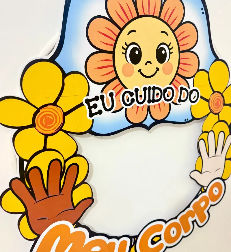 Bambolê Maio Laranja: decoração em PDF para imprimir — amostra 1: Bambolê Maio Laranja para decorar o ambiente escolar