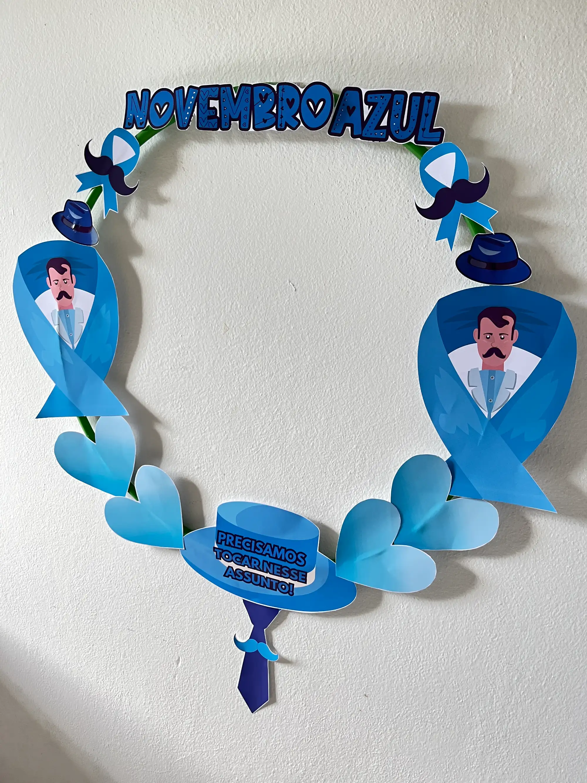 Bambolê Novembro Azul – Painel Decorativo para Imprimir — amostra 2: Um lindo Bambolê Novembro Azul , ideal para decoração…