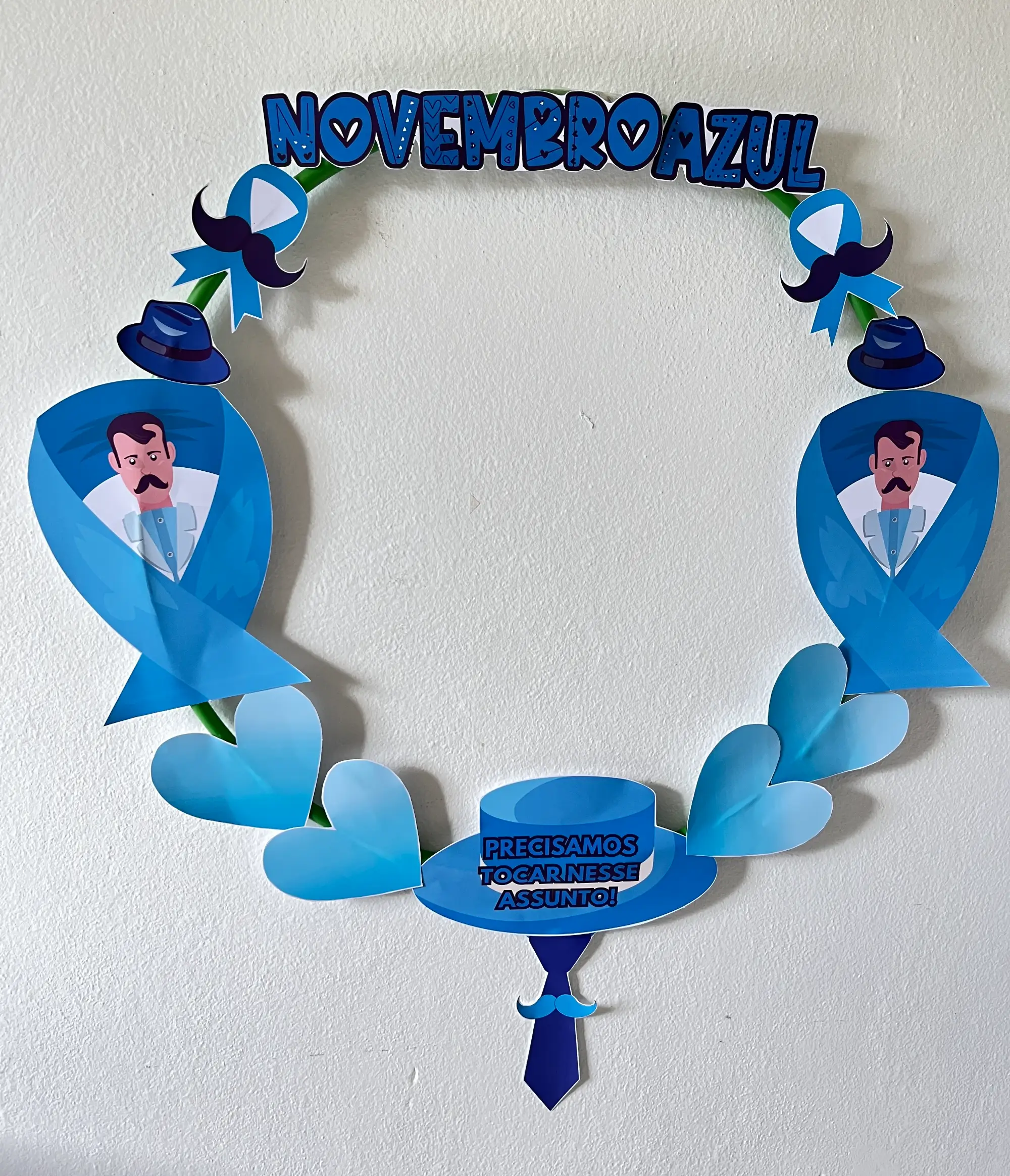 Bambolê Novembro Azul – Painel Decorativo para Imprimir — Atividades para Todas as séries: Um lindo Bambolê Novembro Azul ,…