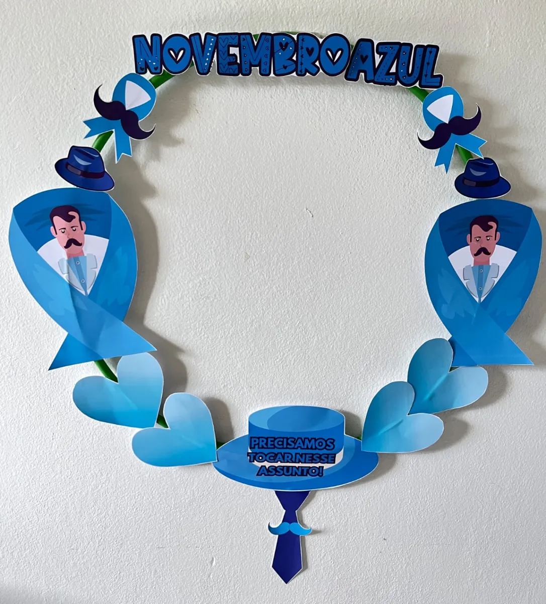 Bambolê Novembro Azul para Imprimir PDF — amostra 1: Moldes para Bambolê Novembro Azul em PDF para imprimir, perfeitos para…
