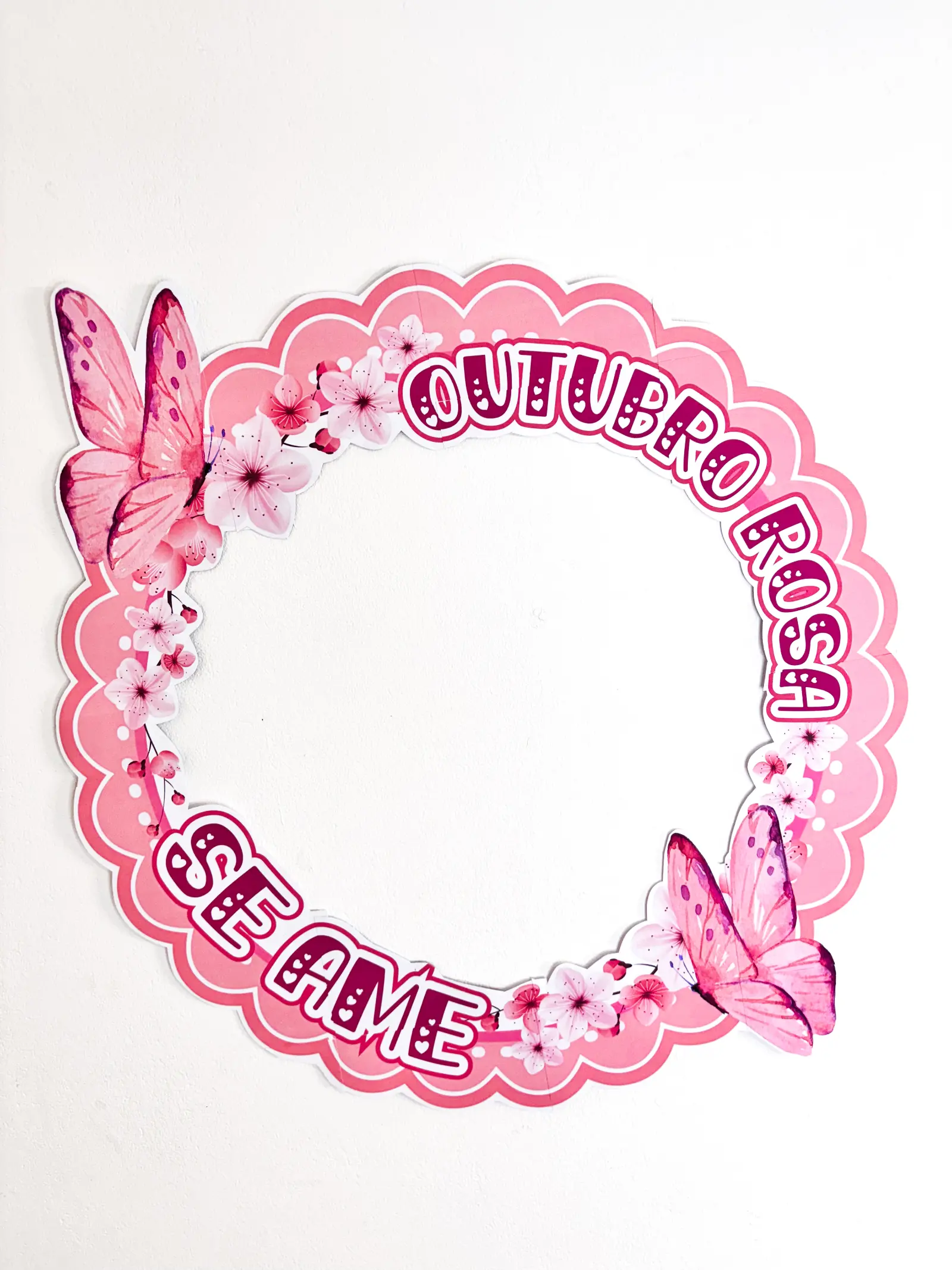 Bambolê Outubro Rosa: Moldura Interativa para Fotos — amostra 4: Moldura para bambolê Outubro Rosa em PDF