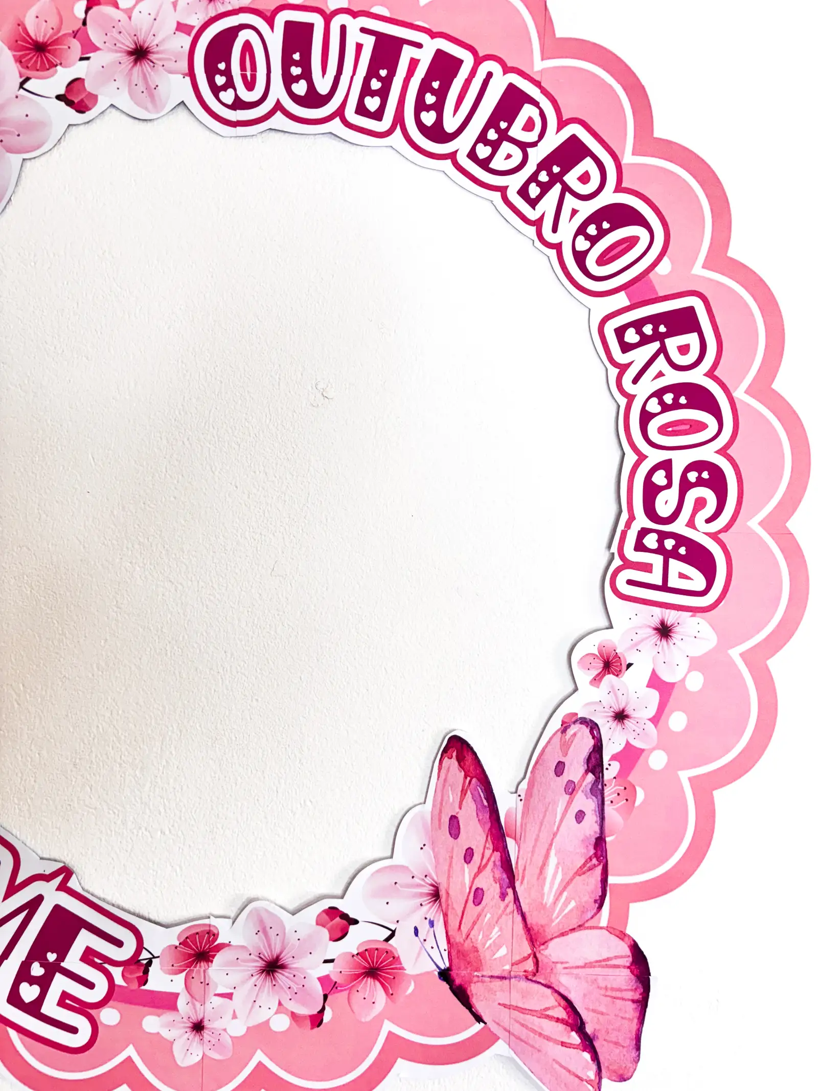 Bambolê Outubro Rosa: Moldura Interativa para Fotos — amostra 6: Moldura para bambolê Outubro Rosa em PDF