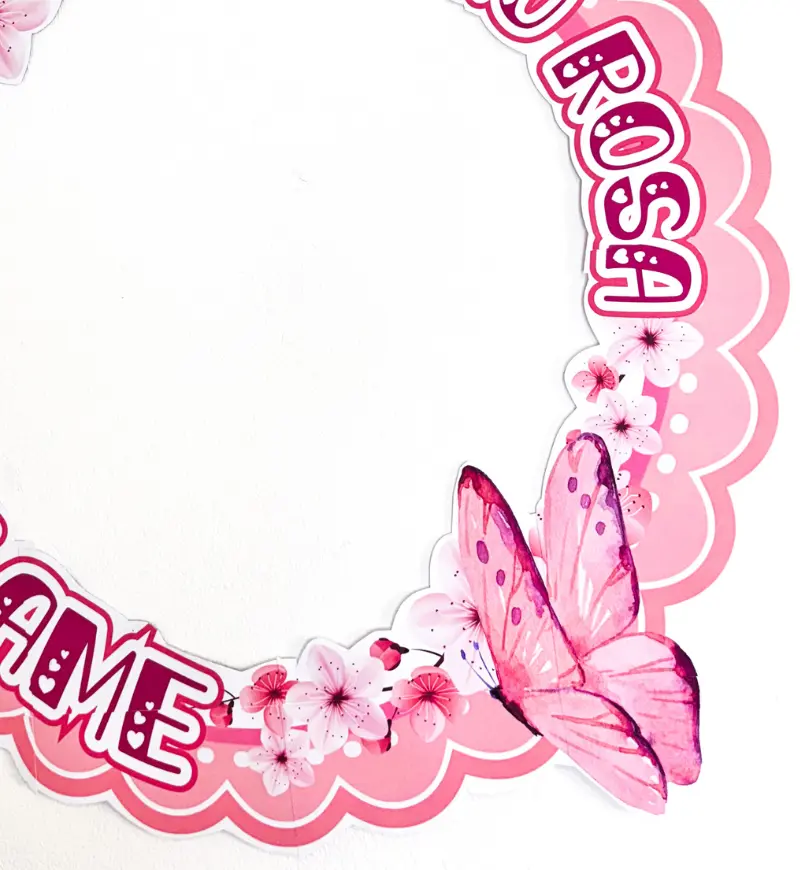 Bambolê Outubro Rosa em PDF — amostra 1: A moldura de bambolê com a frase “Outubro Rosa – Se Ame” é perfeita para criar um…