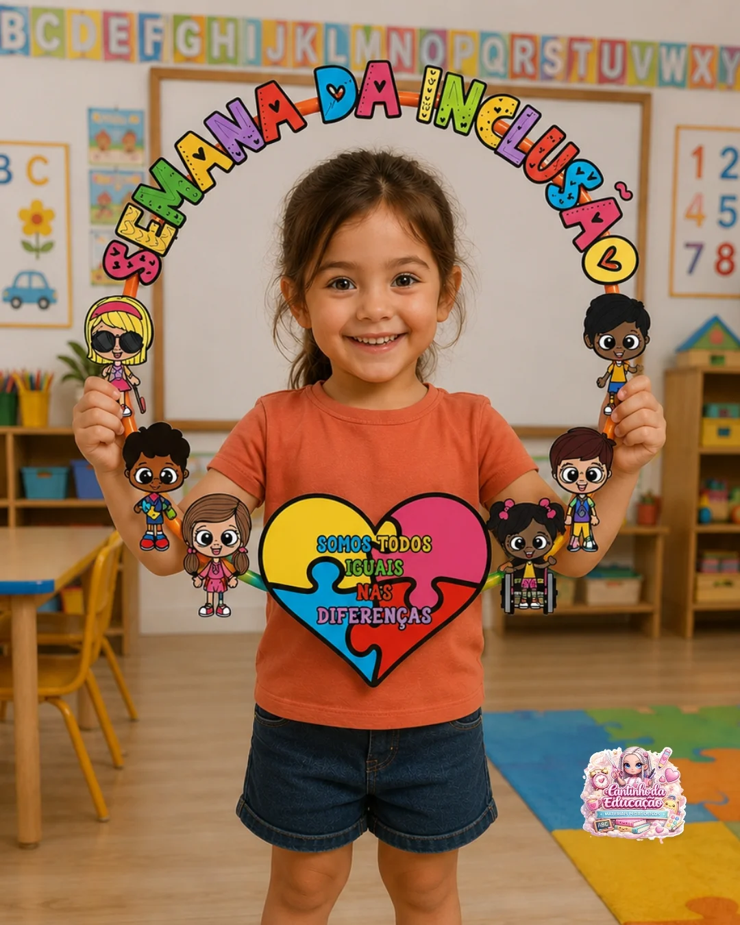 Bambolê semana da inclusão – PDF para Imprimir — Datas comemorativas para Educação Infantil: Uma moldura linda e colorida…