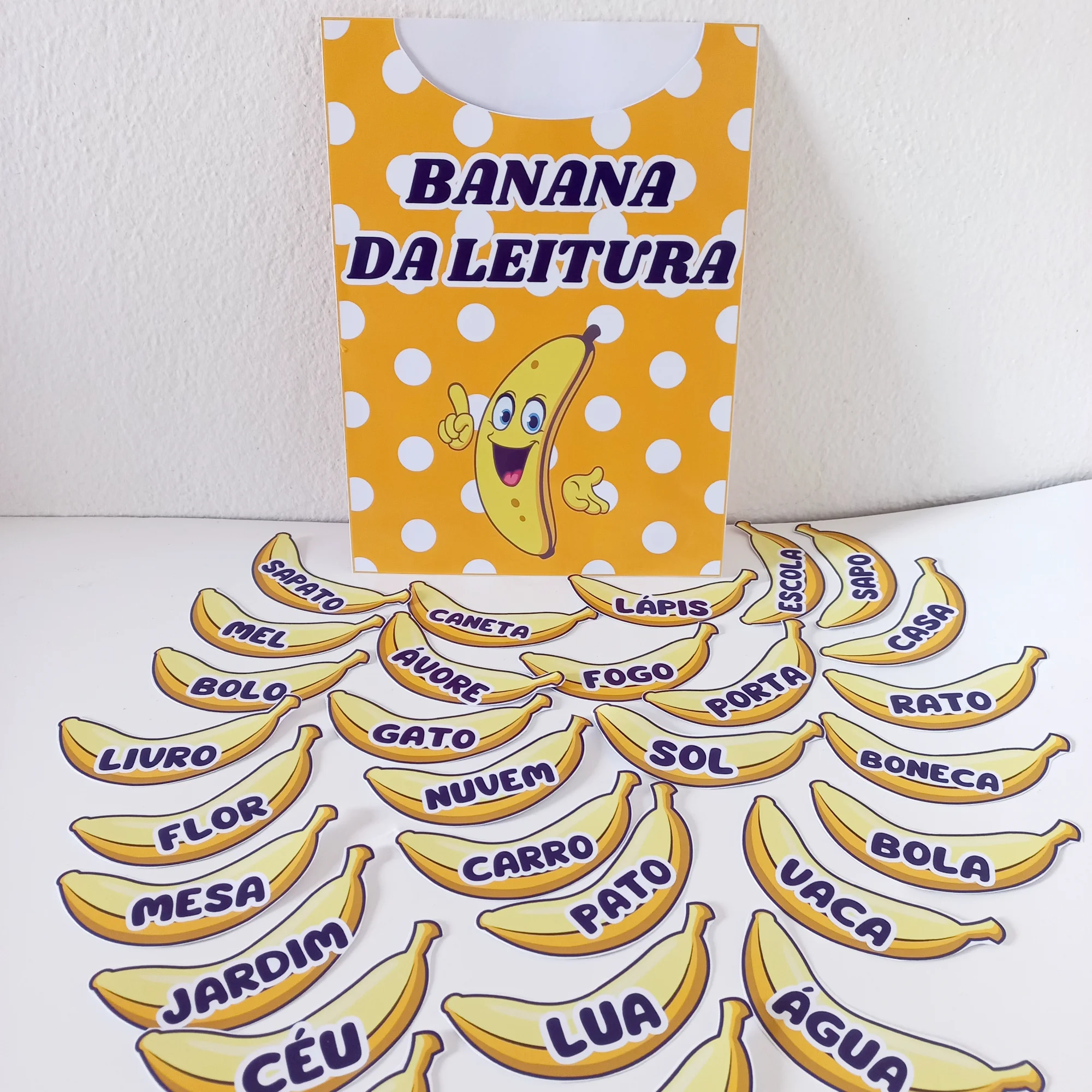Banana da Leitura – 30 Cards para Alfabetizar Brincando! — amostra 1: 🍌 BANANA DA LEITURA – APRENDER BRINCANDO! 📚💛