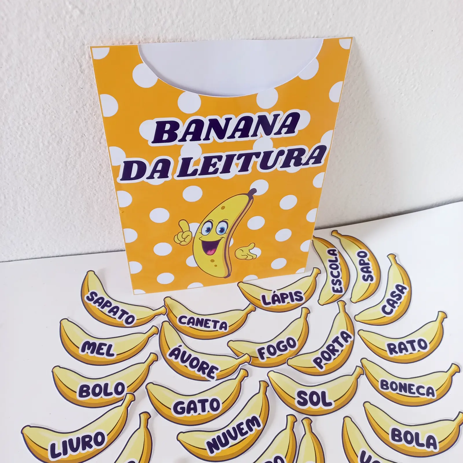 Banana da Leitura | Jogo de Alfabetização com 30 Cards — amostra 4: Recurso lúdico de alfabetização com 30 cards e molde de…