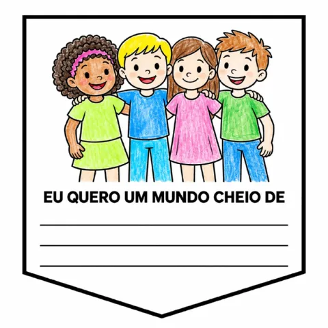 Bandeirinha da Diversidade para Colorir e Escrever — amostra 1: A Bandeirinha da Diversidade para Colorir e Escrever é uma…