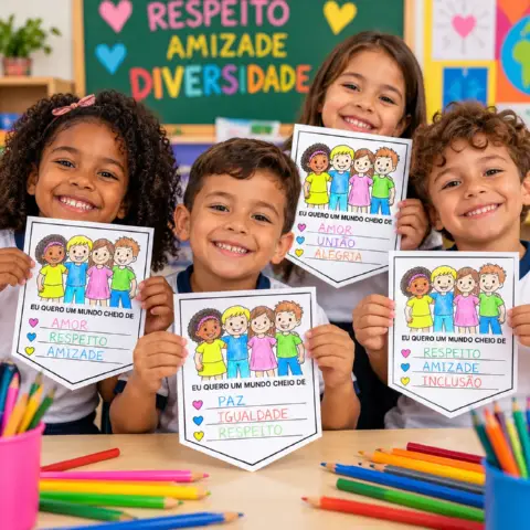 Bandeirinha da Diversidade para Colorir e Escrever — amostra 3: Bandeirinha da diversidade para imprimir, colorir e…
