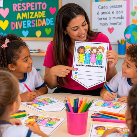 Bandeirinha da Diversidade para Colorir e Escrever — amostra 4: Bandeirinha da diversidade para imprimir, colorir e…