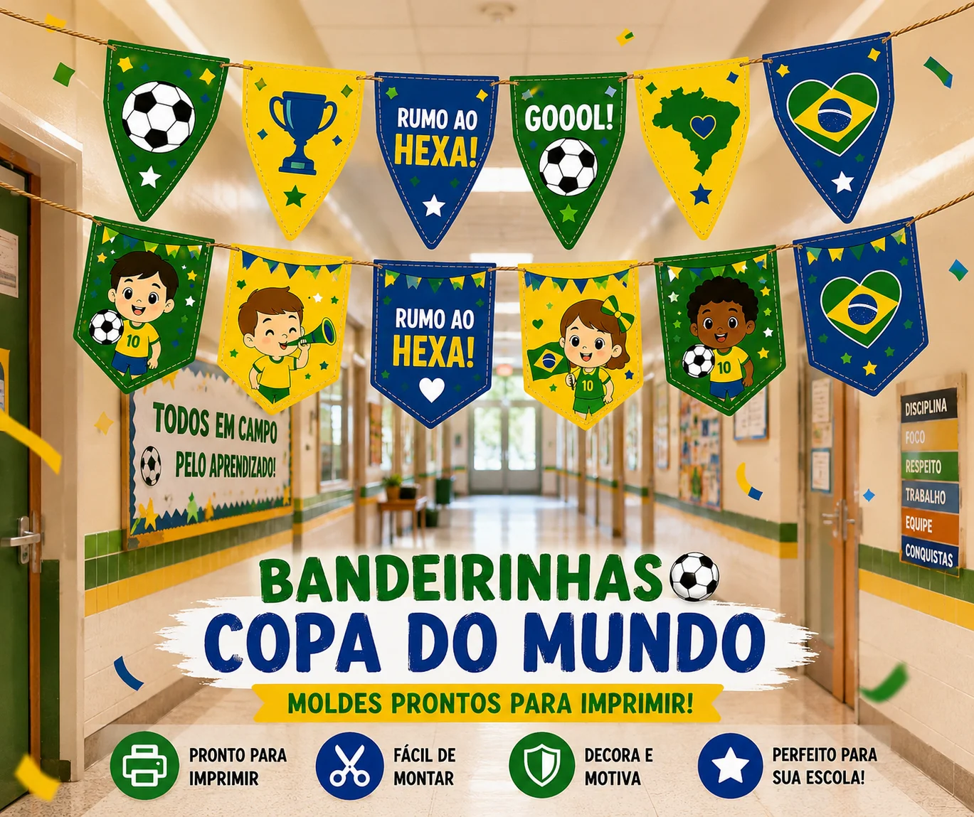 Bandeirinhas copa do mundo — Datas comemorativas para Educação Infantil: *⚽🇧🇷 BANDEIRINHAS COPA DO MUNDO 🇧🇷⚽* 📁 Moldes…