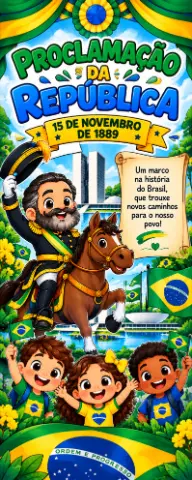 BANNER DE PORTA PROCLAMAÇÃO DA REPÚBLICA — amostra 1: BANNER DE PORTA PROCLAMAÇÃO DA REPÚBLICA PDF 27 PÁGINAS MEDIDAS 60 X…