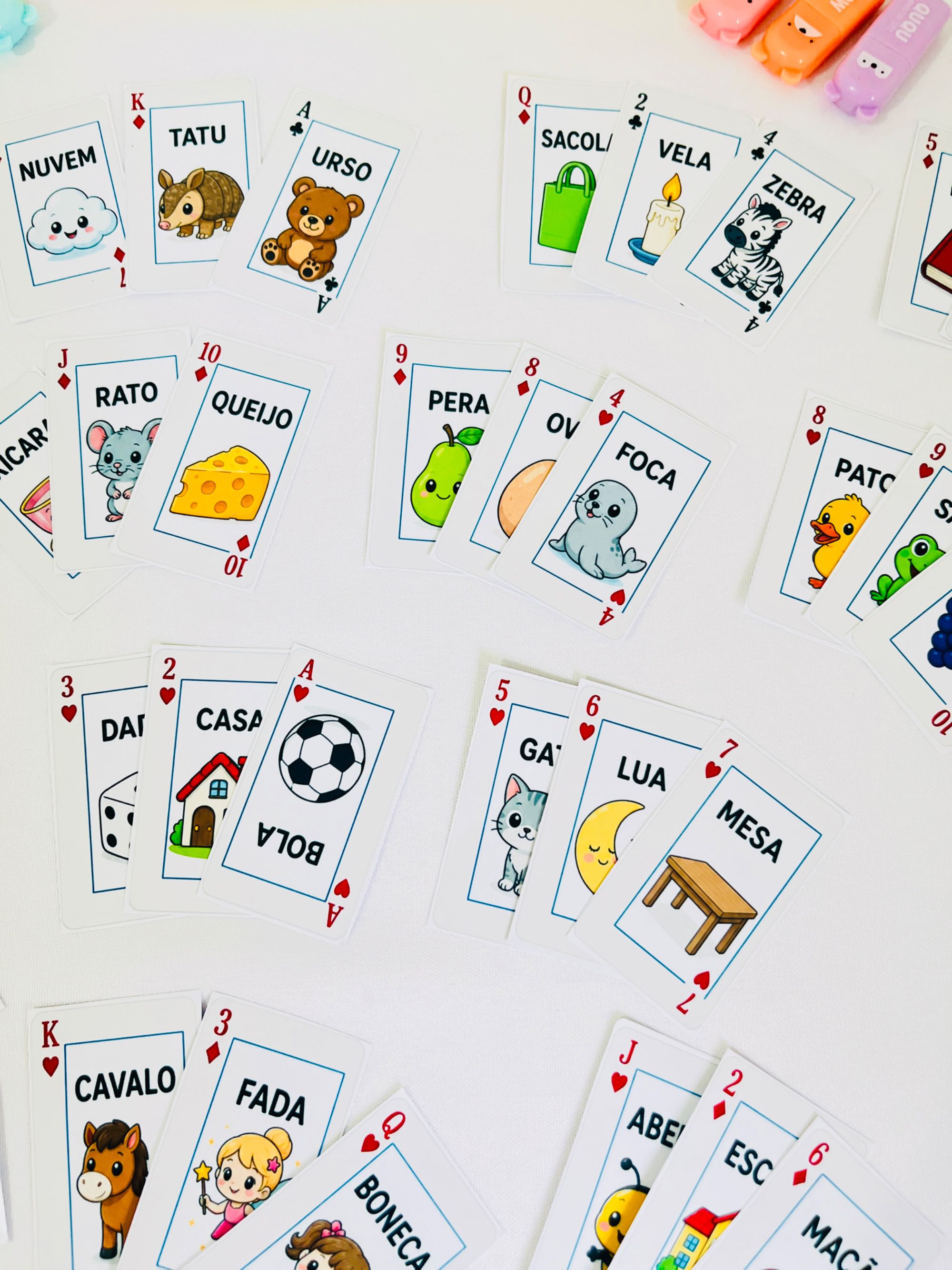 Baralho da Leitura – 50 Cartas de Alfabetização, Palavras e Imagens — amostra 2: O Baralho da Leitura trabalha…