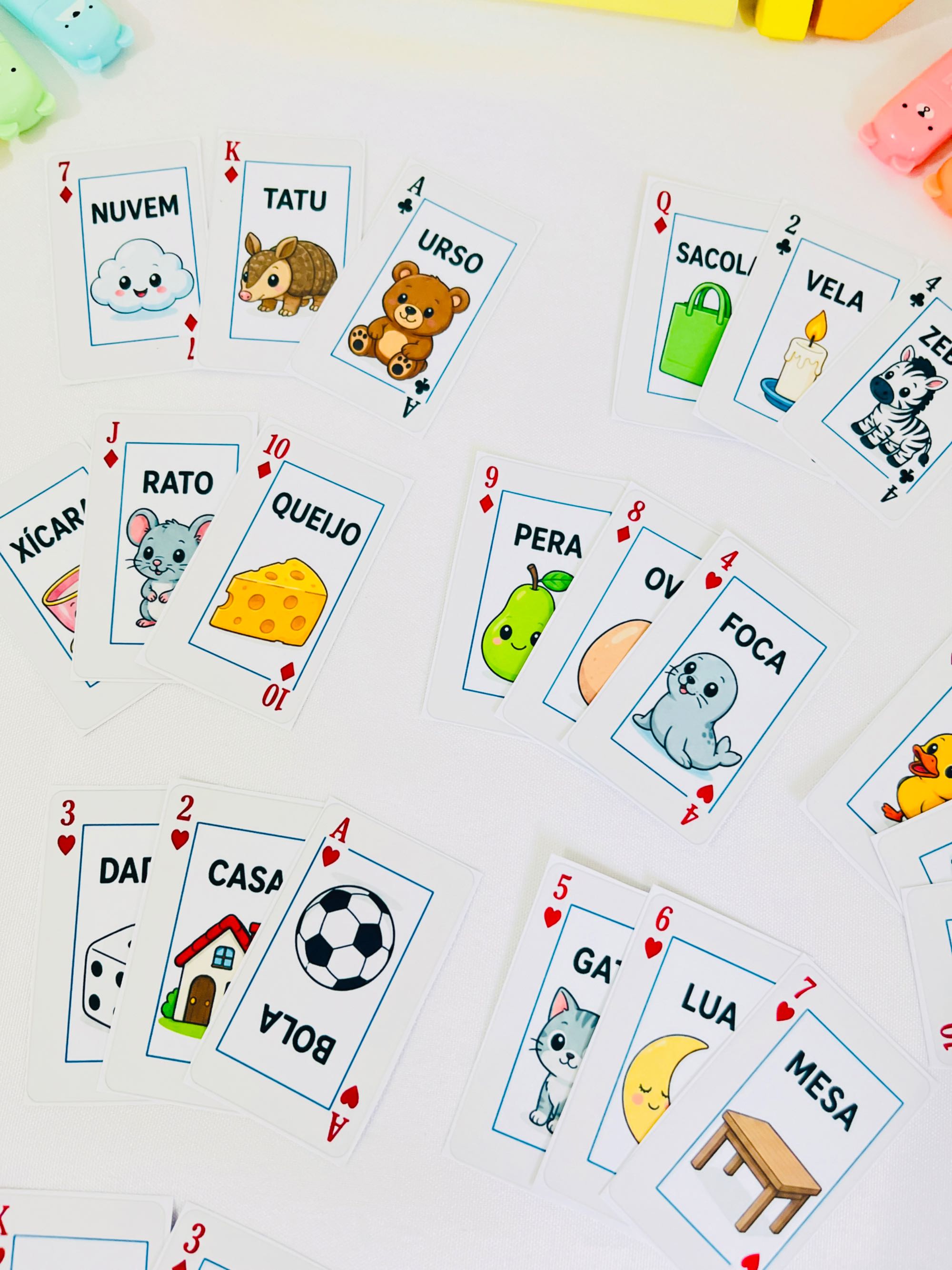 Baralho da Leitura – 50 Cartas de Alfabetização, Palavras e Imagens — amostra 6: O Baralho da Leitura trabalha…
