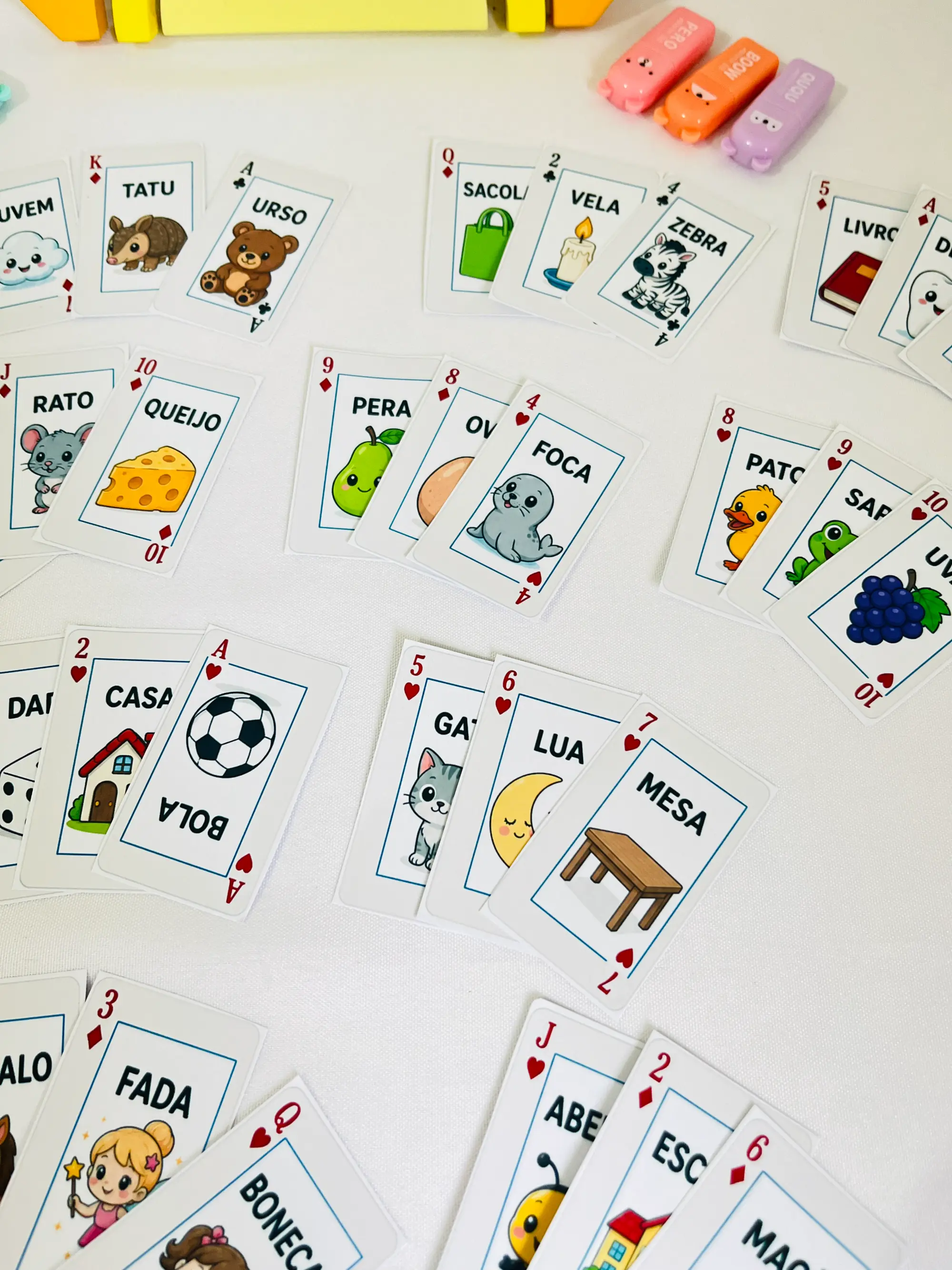 Baralho da Leitura – 50 Cartas Ilustradas para Alfabetização — amostra 5: 📦 O arquivo contém: