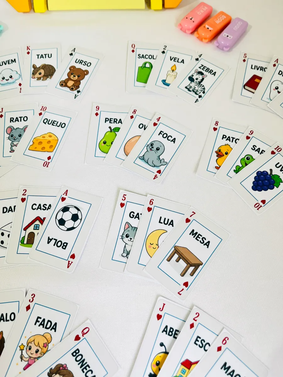 Baralho da Leitura - Recurso Pedagógico: Alfabetização — amostra 6: Um Recurso pedagógico colorido e atrativo perfeito para…
