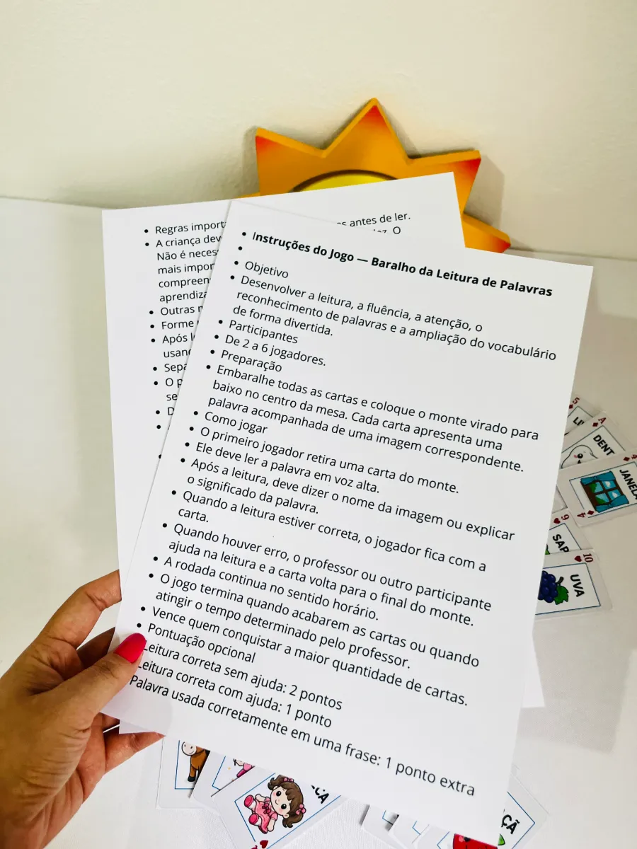 Baralho da Leitura - Recurso Pedagógico: Alfabetização — amostra 7: Um Recurso pedagógico colorido e atrativo perfeito para…