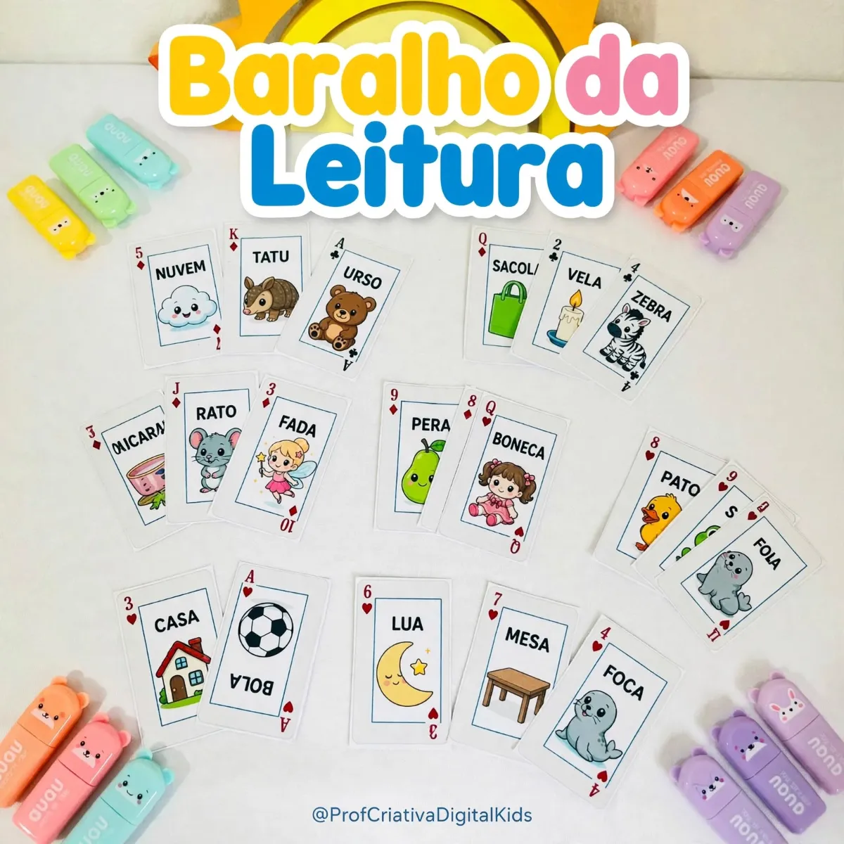 Baralho da Leitura - Recurso Pedagógico: Alfabetização — Alfabetização para 1º ano: Um Recurso pedagógico colorido e…