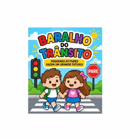 BARALHO DO TRÂNSITO — 24 CARTAS PARA EDUCAÇÃO INFANTIL — amostra 4: Baralho com 24 situações do trânsito para crianças…