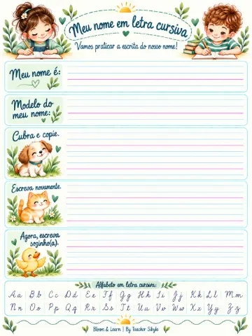 Base da letra cursiva minúscula - caligrafia método gradual — amostra 3: Material para ensinar letra cursiva minúscula por…