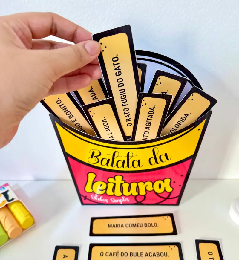 Batata da Leitura: frases com sílabas simples para alfabetização — amostra 2: O que acompanha o material