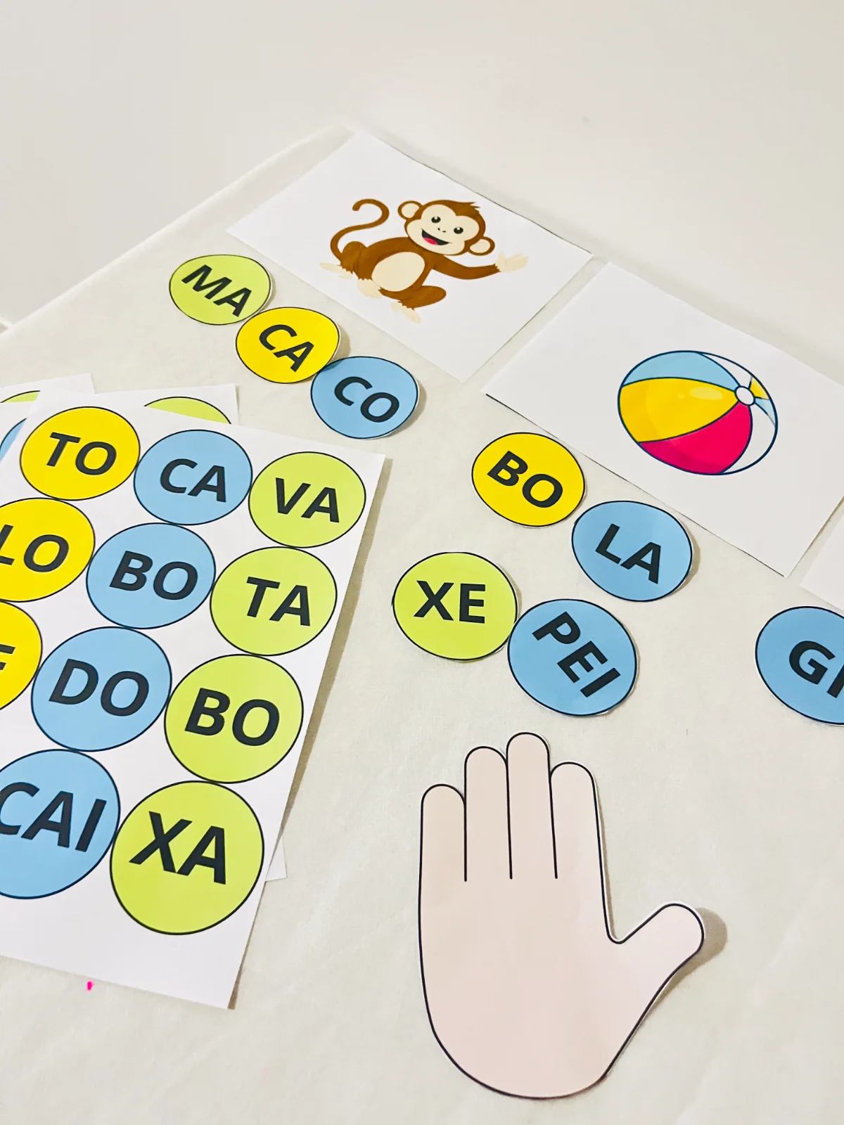 Bate Sílabas – Jogo de Formação de Palavras para Alfabetização — amostra 7: Jogo pedagógico com sílabas e imagens para…