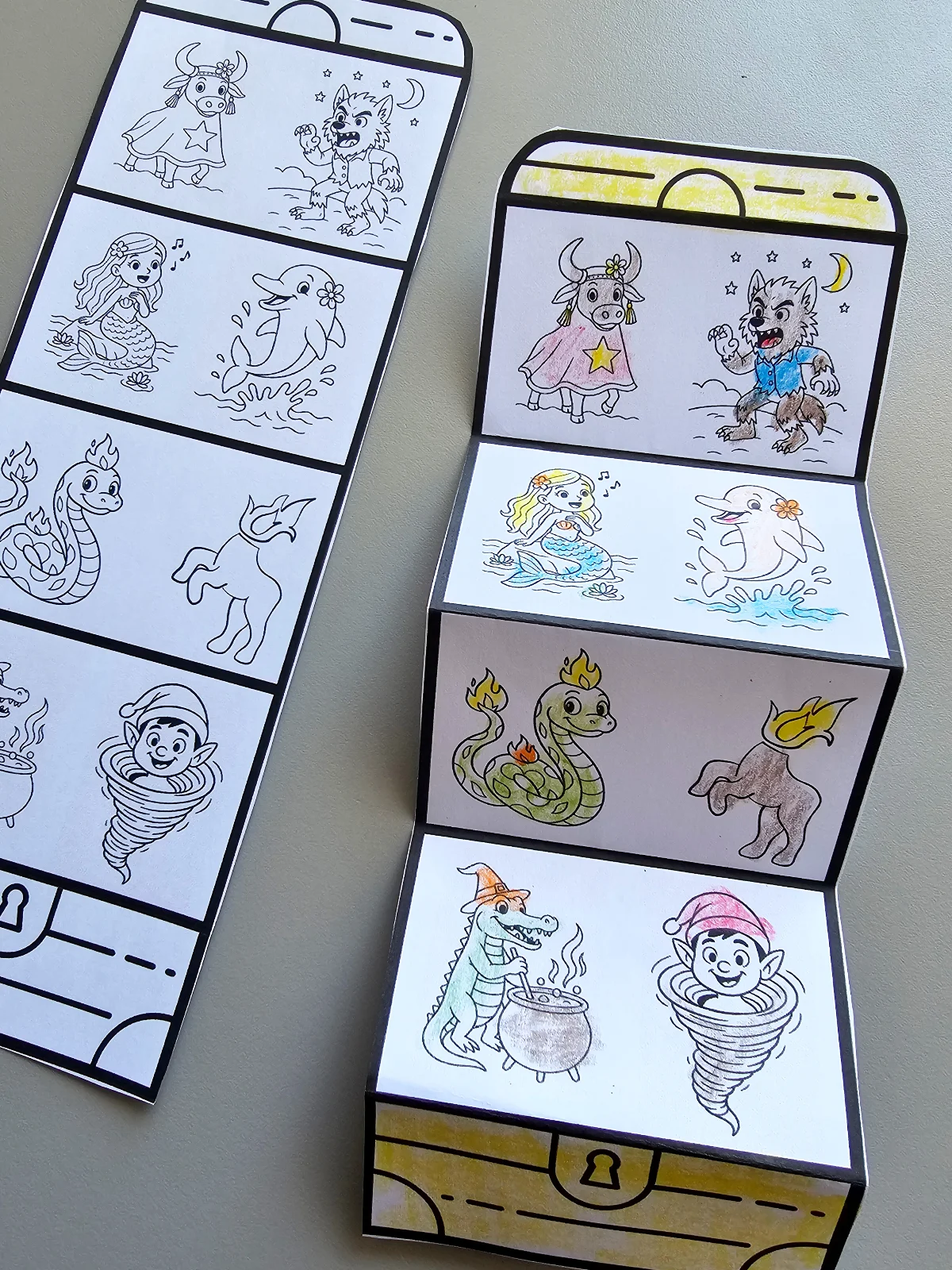 Baú das Lendas Folclóricas – Atividade Interativa para Colorir — Datas comemorativas para Educação Infantil: O Baú das…