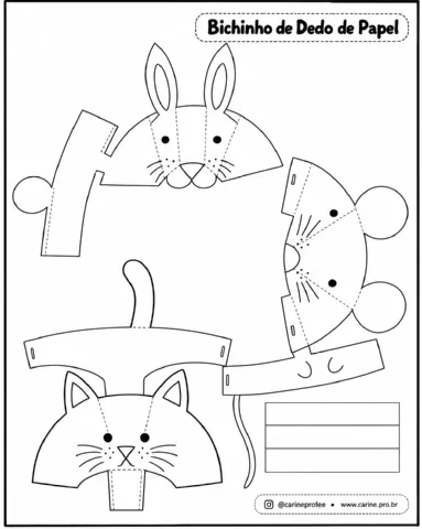 Bichinhos de dedo de papel, para brincar. — capa do material