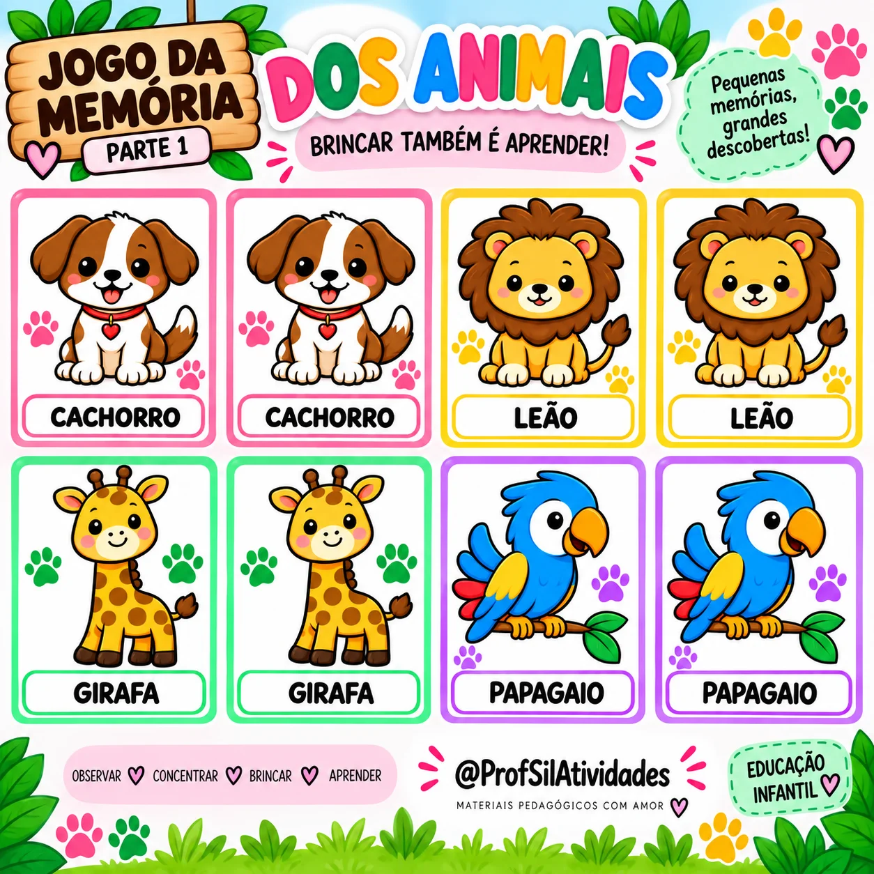 Bichos em Dobro - Jogo da Memória dos Animais — amostra 1: 🐾 BICHOS EM DOBRO Bichos em Dobro - Jogo da Memória dos Animais — amostra 1: 🐾 BICHOS EM DOBRO