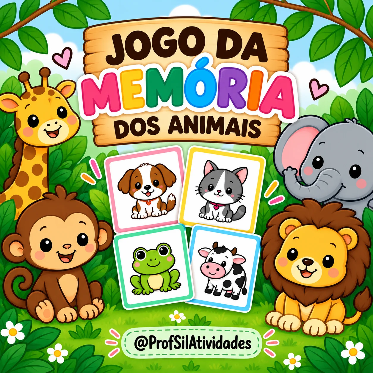 Bichos em Dobro - Jogo da Memória dos Animais — Jogos pedagógicos para Educação Infantil: Encontre o par, descubra o nome e…