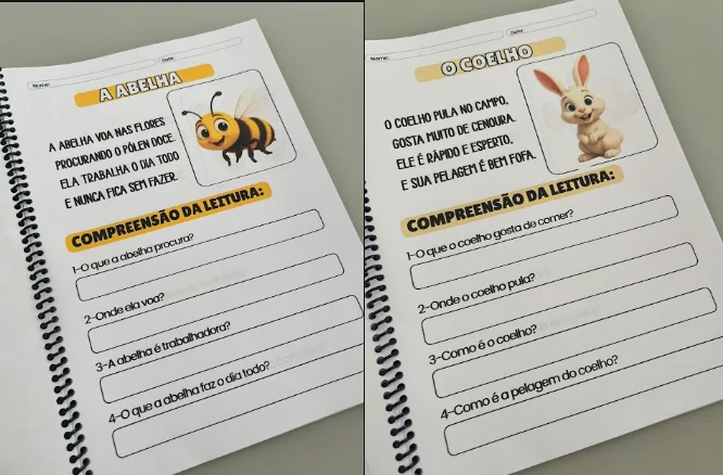 🐾 BICHOS QUE ENSINAM- Leitura e interpretação com textos curtinhos - Ler, descobrir e responder! 📚✨ — amostra 3: 📖…