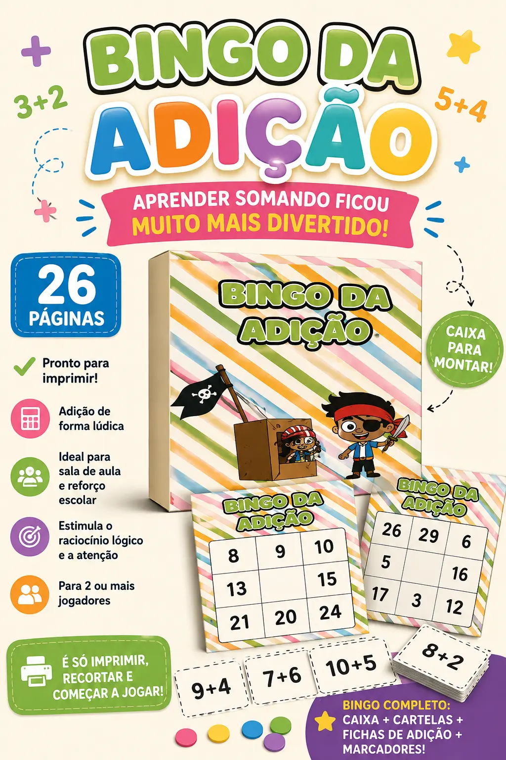BINGO DA ADIÇÃO - ALFABETIZAÇÃO MATEMÁTICA — capa do material