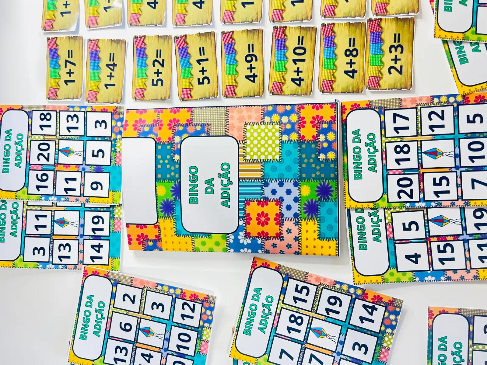 Bingo da Adição Jogo Matemático Divertido para TrabalharCálculo Mental — amostra 1: O material conta com cartelas, fichas…