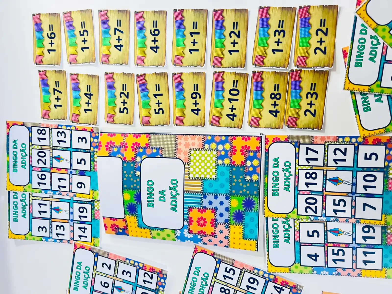 Bingo da Adição Jogo Matemático Divertido para TrabalharCálculo Mental — amostra 4: O material conta com cartelas, fichas…