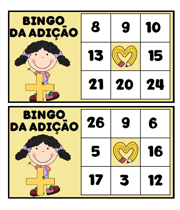 🎲 BINGO DA ADIÇÃO - MATEMÁTICA - ATIVIDADE LÚDICA — amostra 1: Uma proposta lúdica e divertida para trabalhar adição de…