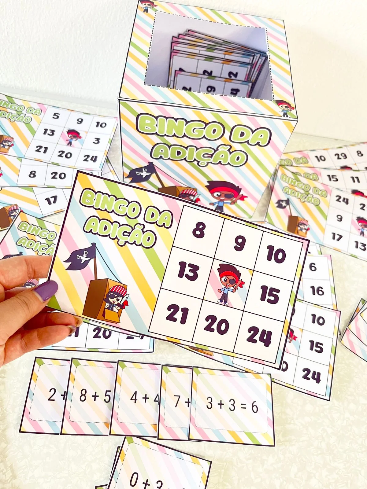 Bingo da adição — amostra 1: Você recebe seu arquivo por e-mail ou baixe aqui mesmo no site