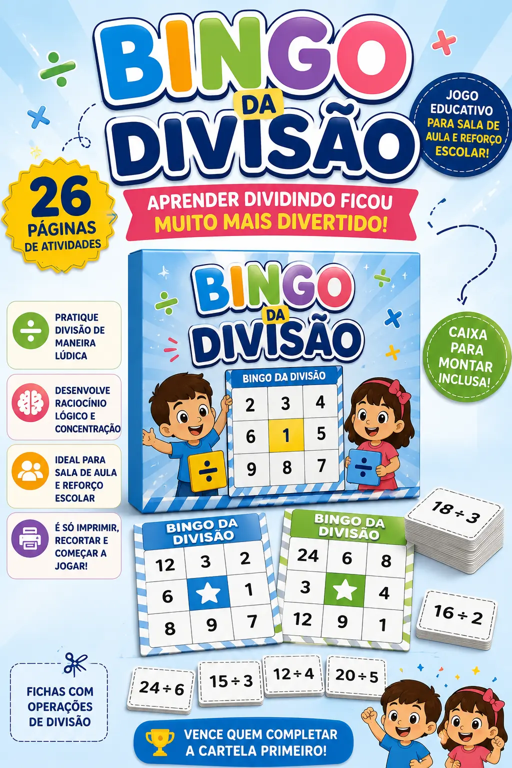 BINGO DA DIVISÃO - ALFABETIZAÇÃO MATEMÁTICA — capa do material