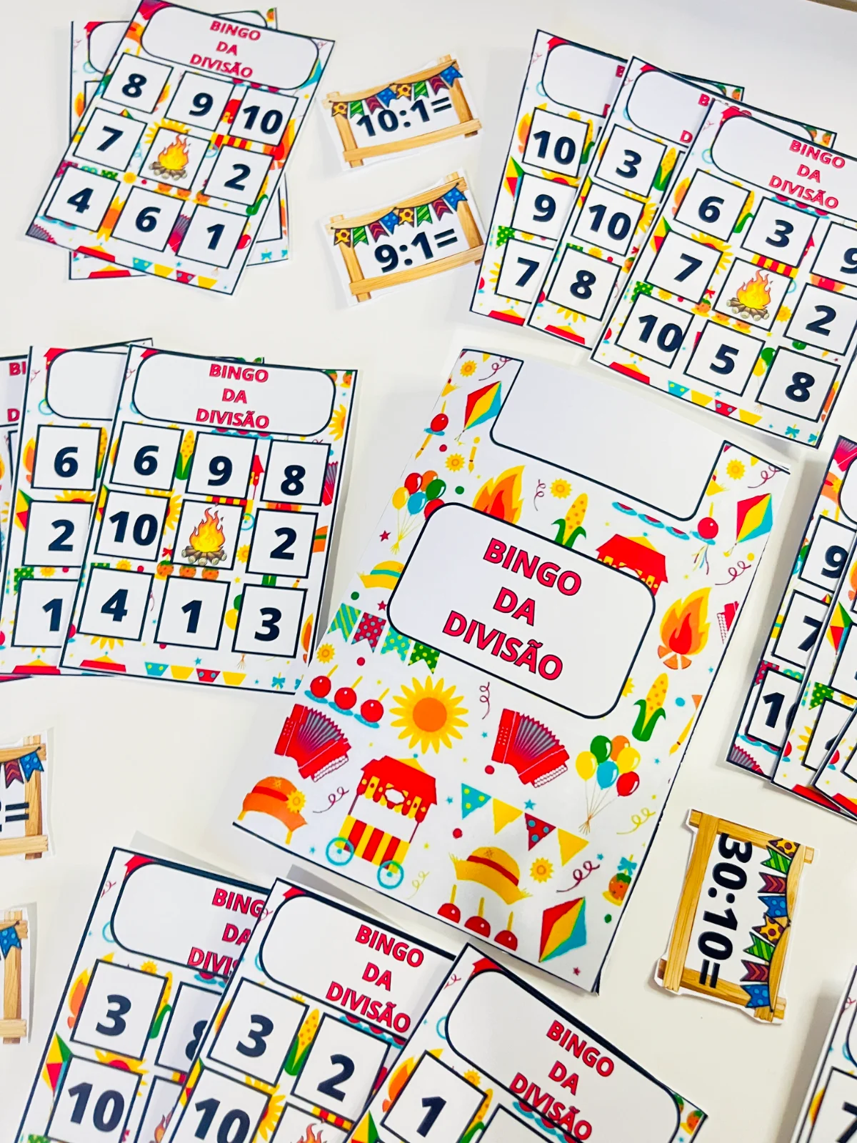 Bingo da Divisão Colorido - Aprendendo brincando — amostra 1: BINGO DA DIVISÃO – APRENDER MATEMÁTICA BRINCANDO Chega de…