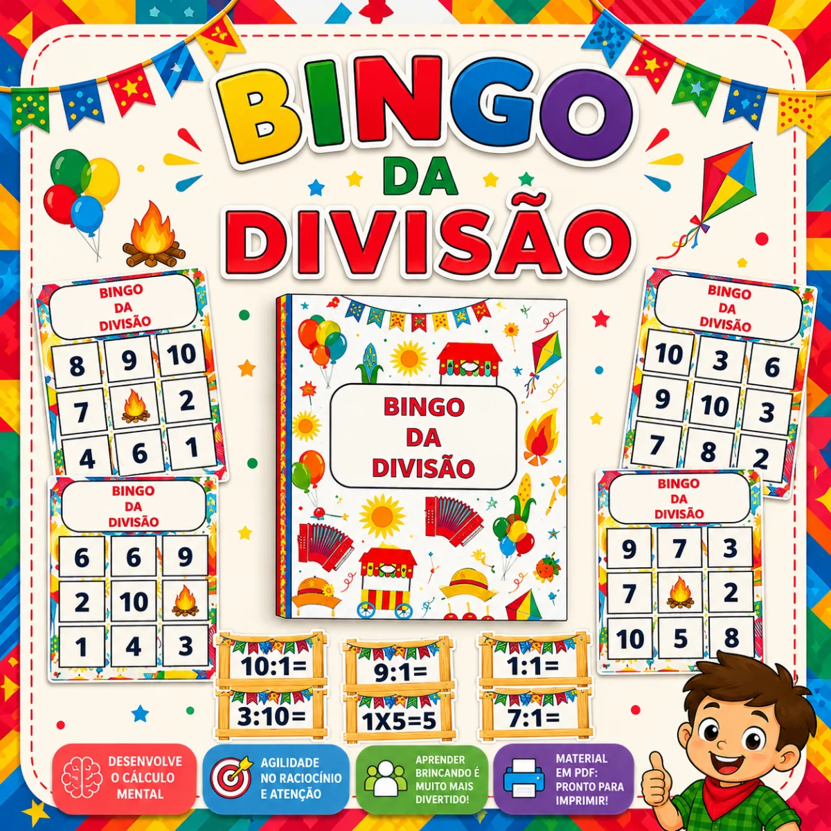Bingo da Divisão – Jogo Lúdico de Matemática — capa do material