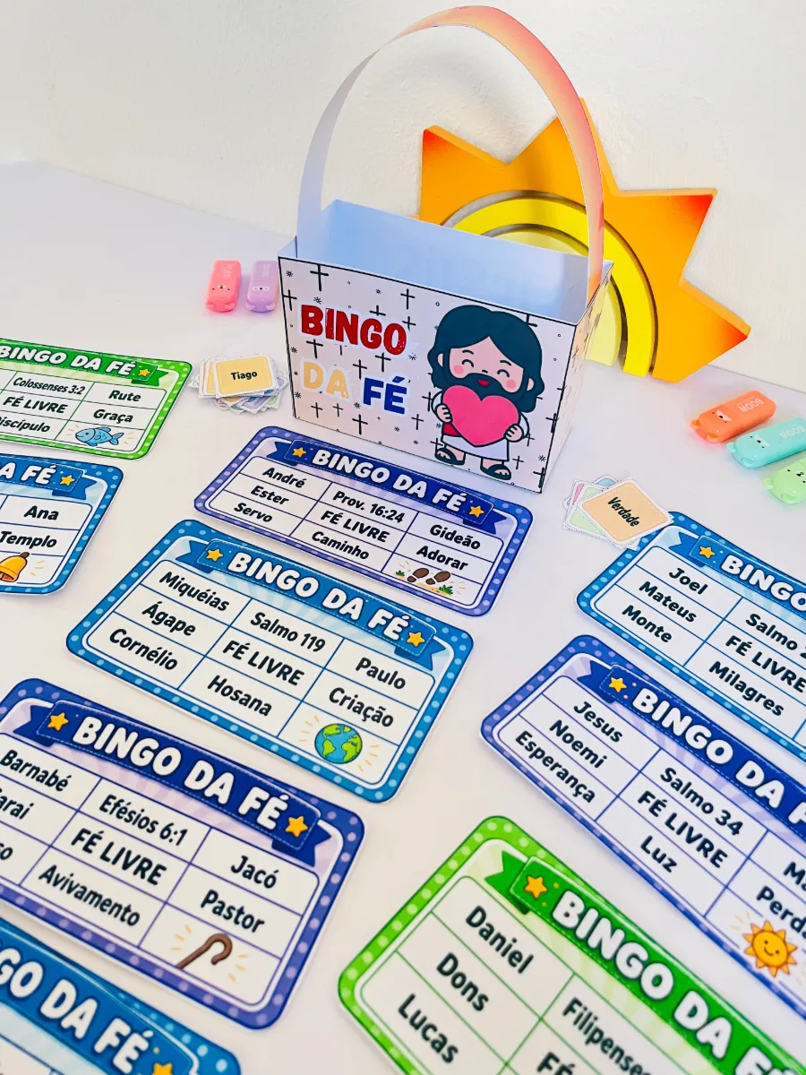 Bingo da Fé – Atividade Cristã Infantil para Aprender — amostra 2: Transforme o momento de aprendizagem em uma experiência…