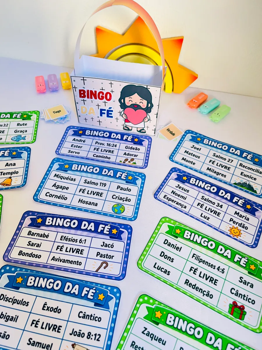 Bingo da Fé - Recurso Pedagógico Ensino Religioso — amostra 2: Uma atividade cristã, divertida e cheia de aprendizado para…