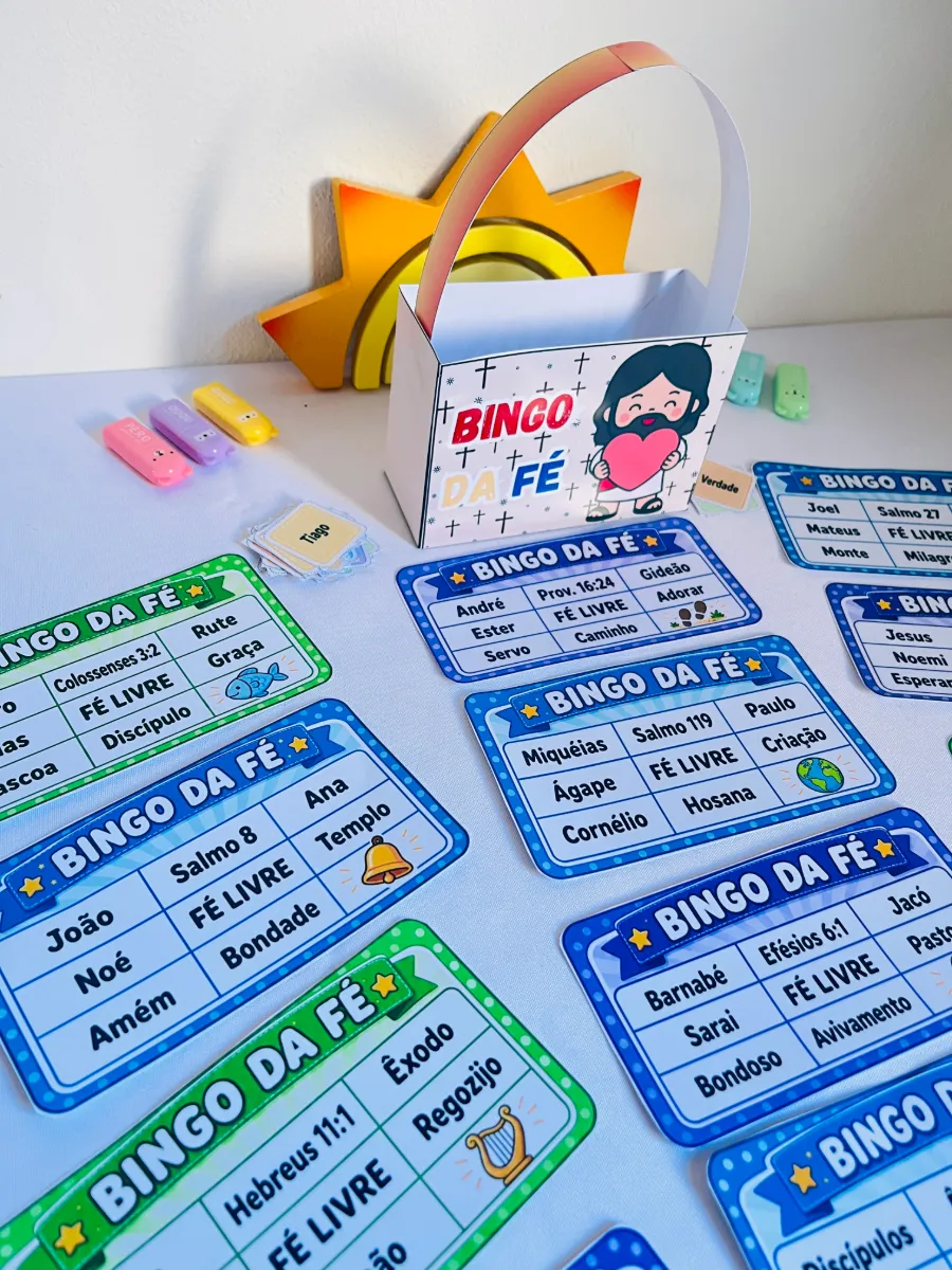 Bingo da Fé - Recurso Pedagógico Ensino Religioso — amostra 4: Uma atividade cristã, divertida e cheia de aprendizado para…