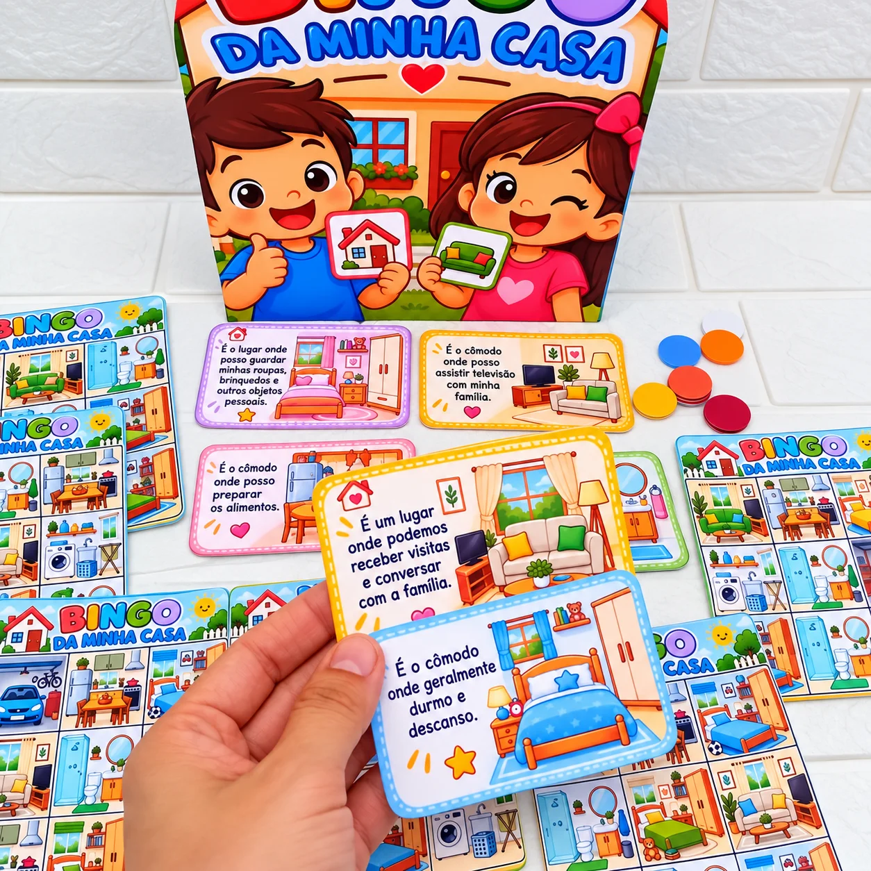 Bingo da Minha Casa – Jogo Educativo Infantil — amostra 2: Jogo educativo e divertido para trabalhar os cômodos da casa,…