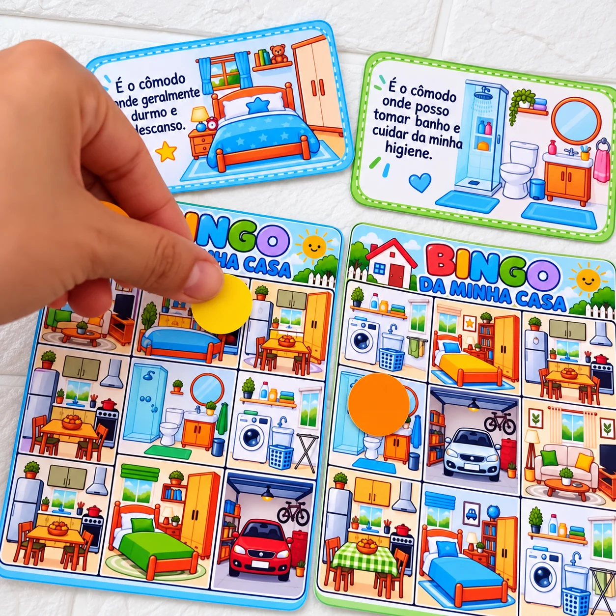 Bingo da Minha Casa – Jogo Educativo Infantil — amostra 3: Jogo educativo e divertido para trabalhar os cômodos da casa,…