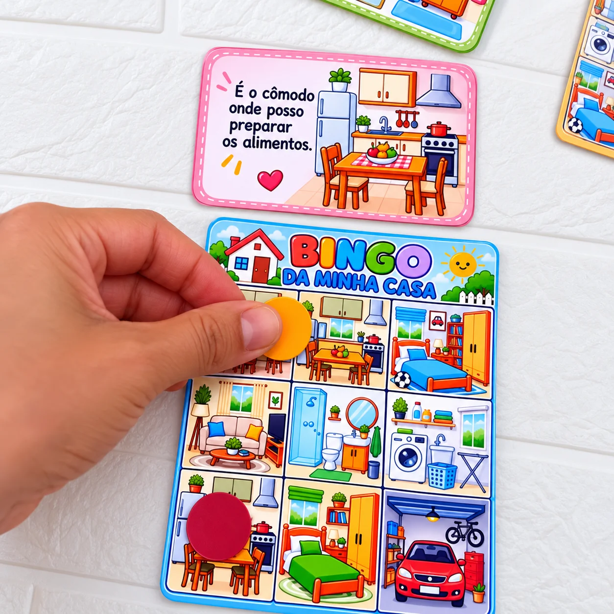 Bingo da Minha Casa – Jogo Educativo Infantil — amostra 4: Jogo educativo e divertido para trabalhar os cômodos da casa,…