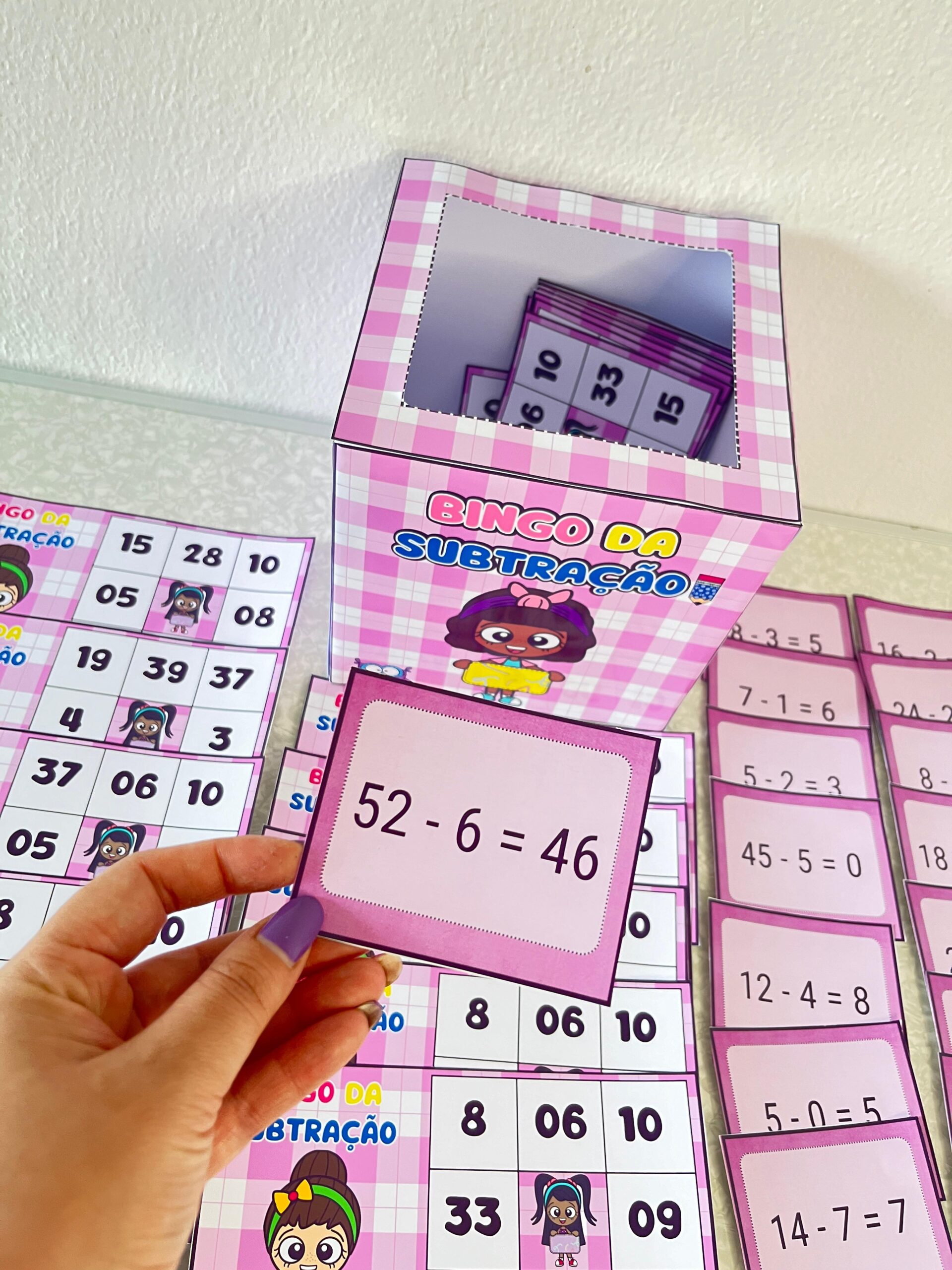 Bingo da subtração – Material Pedagógico — amostra 1: O que vem no material Bingo da subtração – Material Pedagógico — amostra 1: O que vem no material