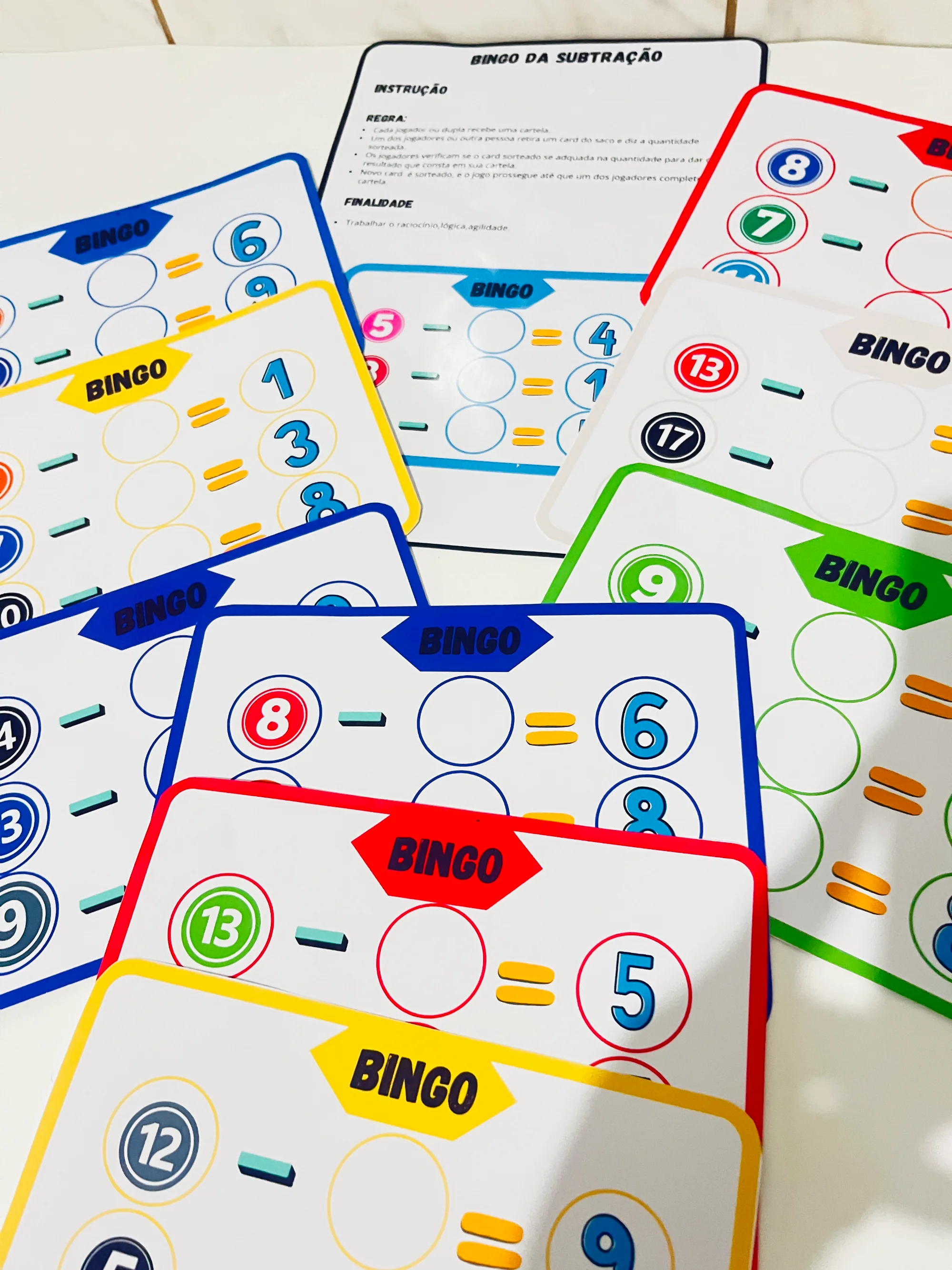 BINGO DA SUBTRAÇÃO — amostra 1: 📋 Informações Importantes do Material: BINGO DA SUBTRAÇÃO — amostra 1: 📋 Informações Importantes do Material:
