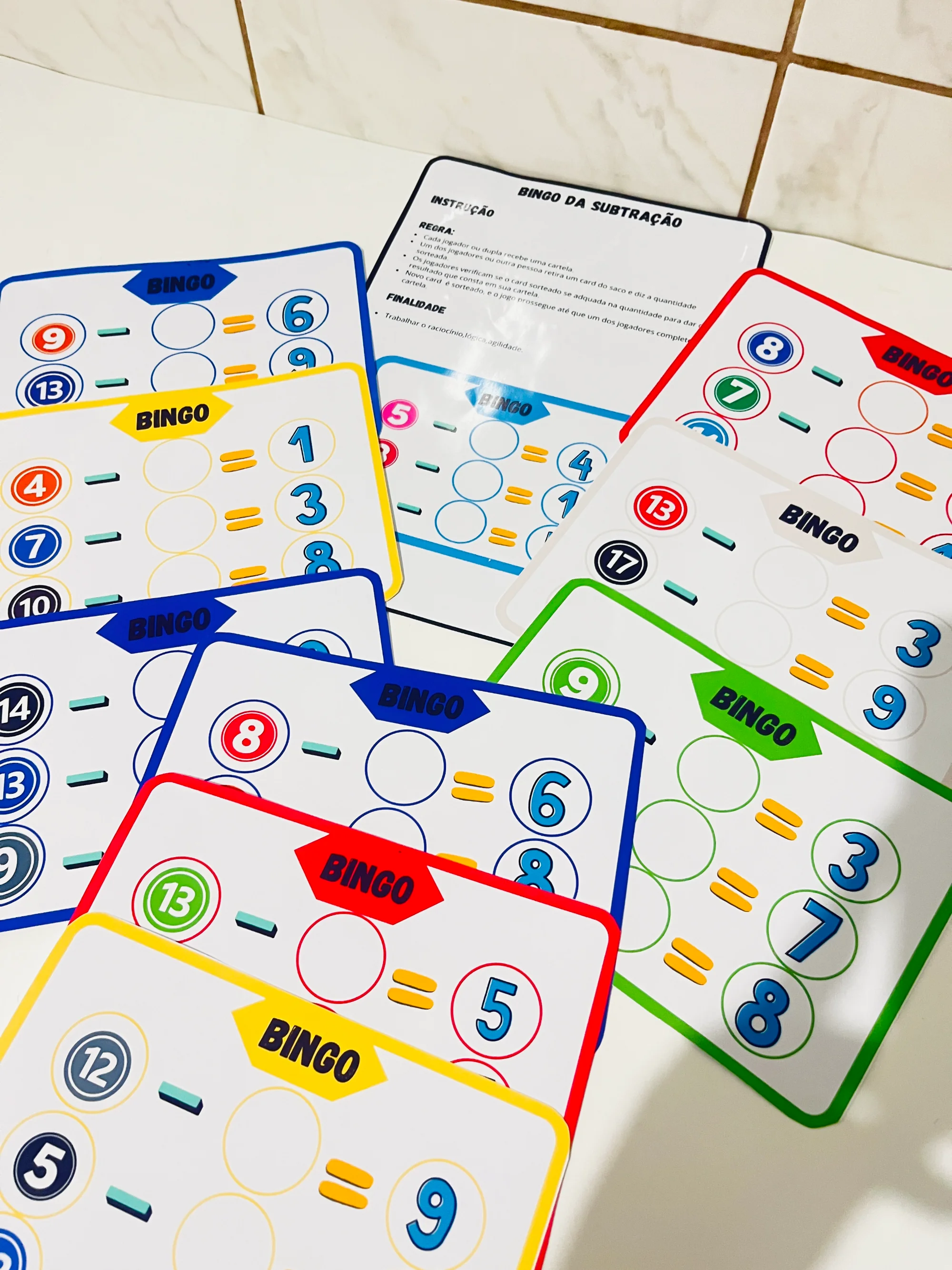 BINGO DA SUBTRAÇÃO — amostra 2: PLR CONSUMIDOR FINAL BINGO DA SUBTRAÇÃO — amostra 2: PLR CONSUMIDOR FINAL